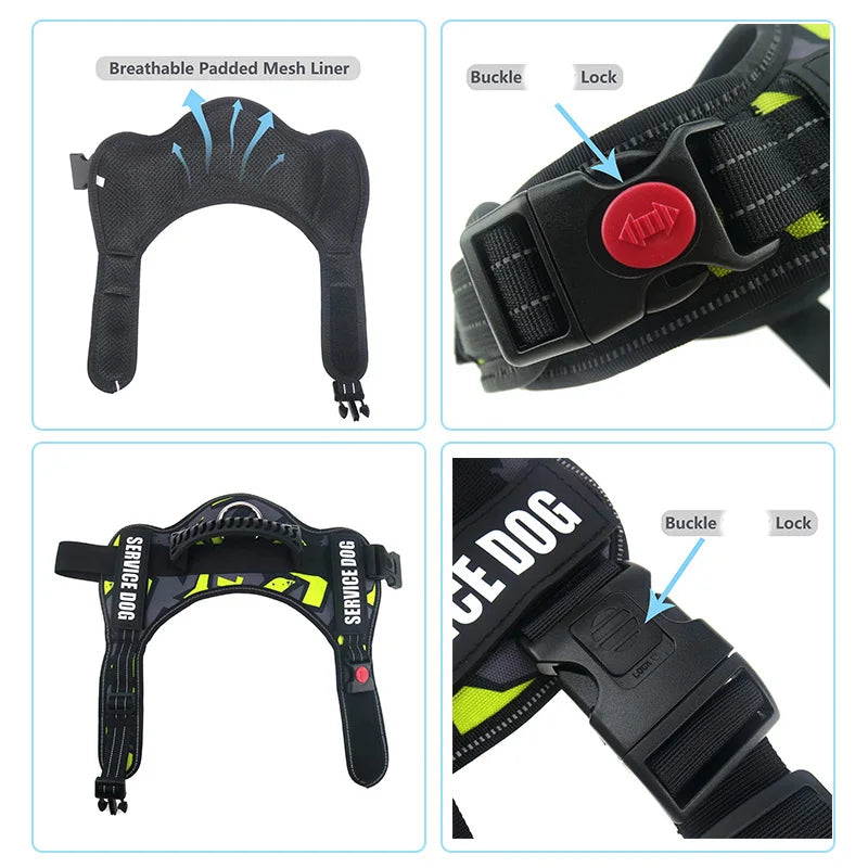 Harnais "SafeWalk" Personnalisé Réfléchissant – GoSwiftPaw™